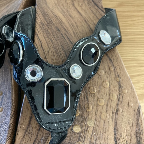 Vionic Size 11 Black Thong with Jewel Detail - Picture 4 of 6